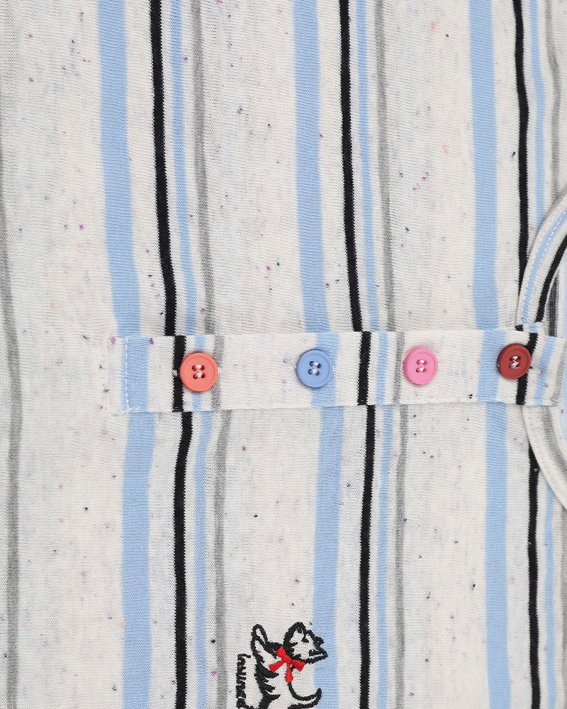 Retro striped short-sleeved shirt