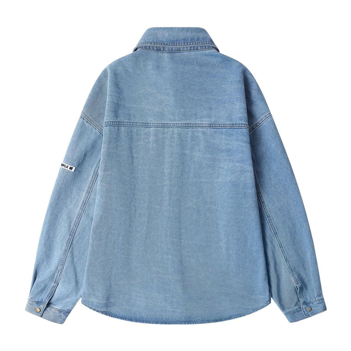 Retro simple denim long sleeve shirt