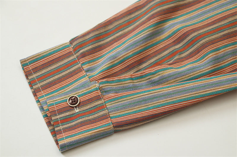 Fun striped embroidered shirt