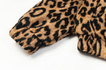 Retro leopard print hooded cotton jacket