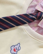 Fake two-piece plaid sweatshirt