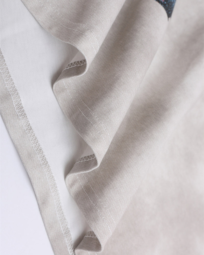 Retro label casual short sleeve