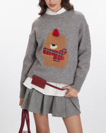 復古卡通小熊毛衣