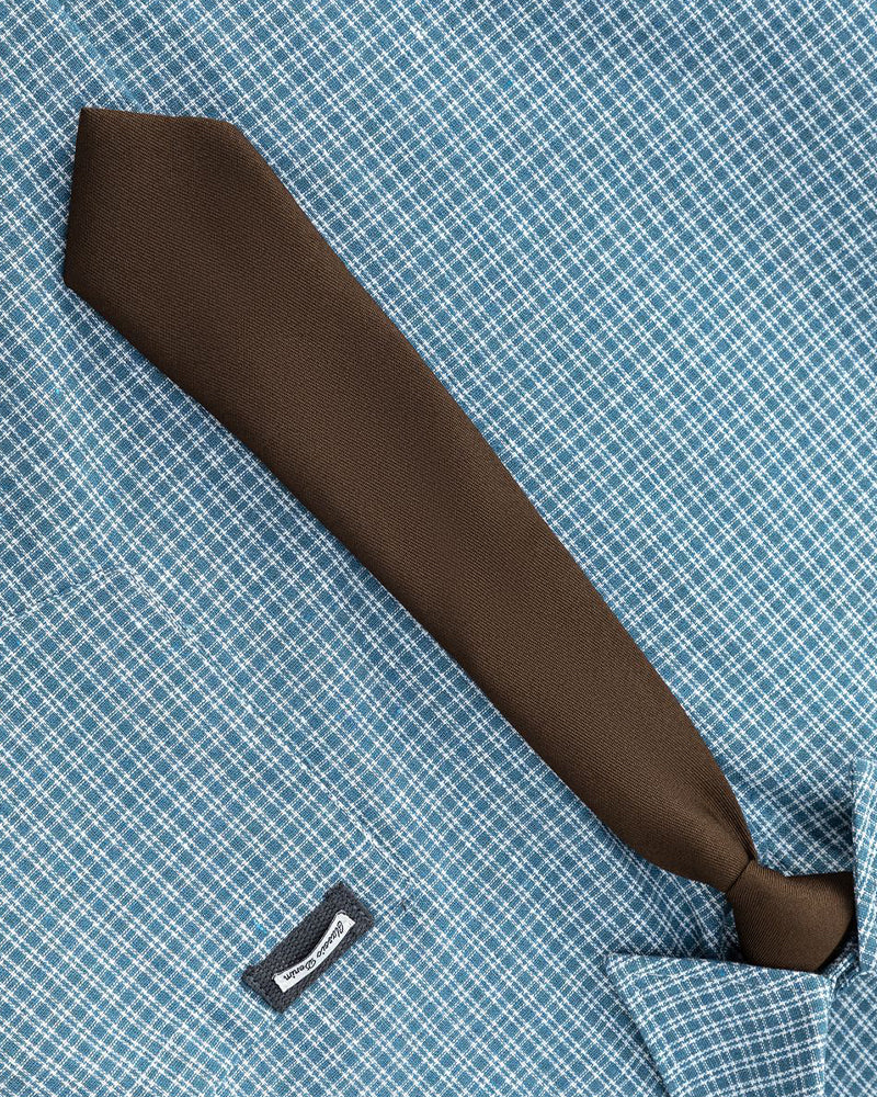 復古格紋短袖襯衫