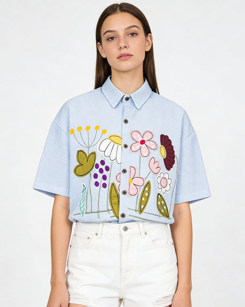 花朵短袖襯衫