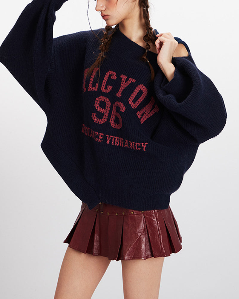 Retro short knit sweater