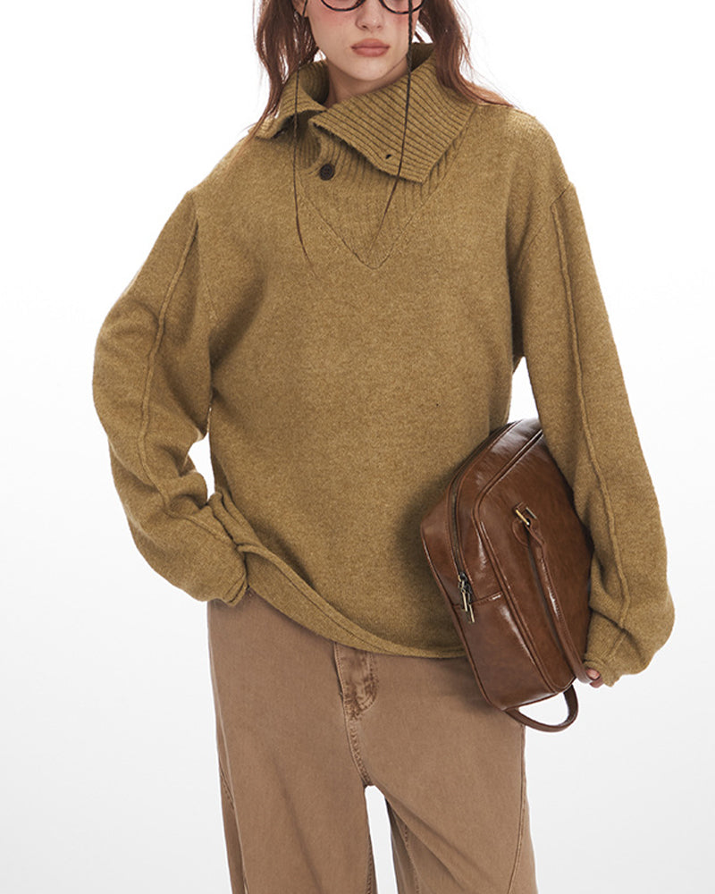 넉넉한 핏의 칼라가 있는 베이스 레이어