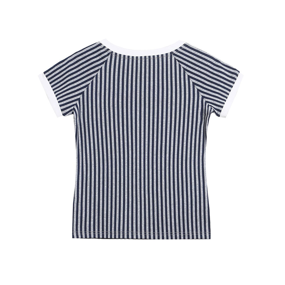 條紋修身短袖