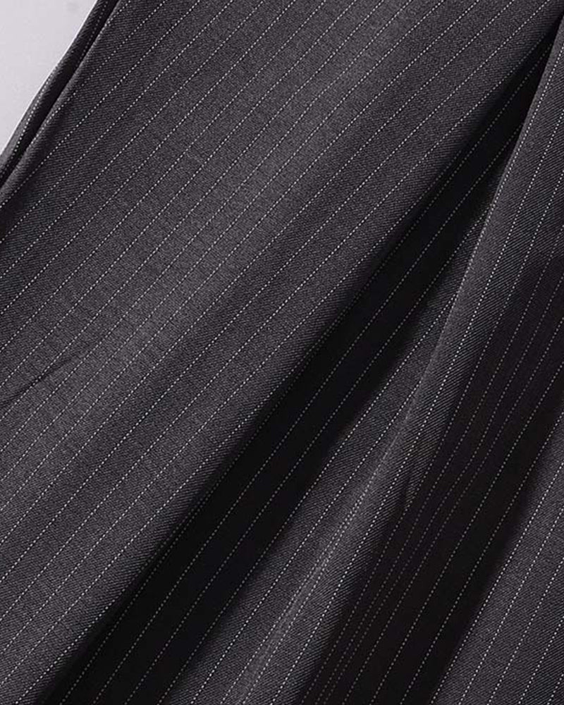 Embroidered striped trousers