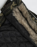 Camouflage plush hooded jacket