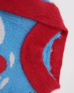 Retro red little house knitwear