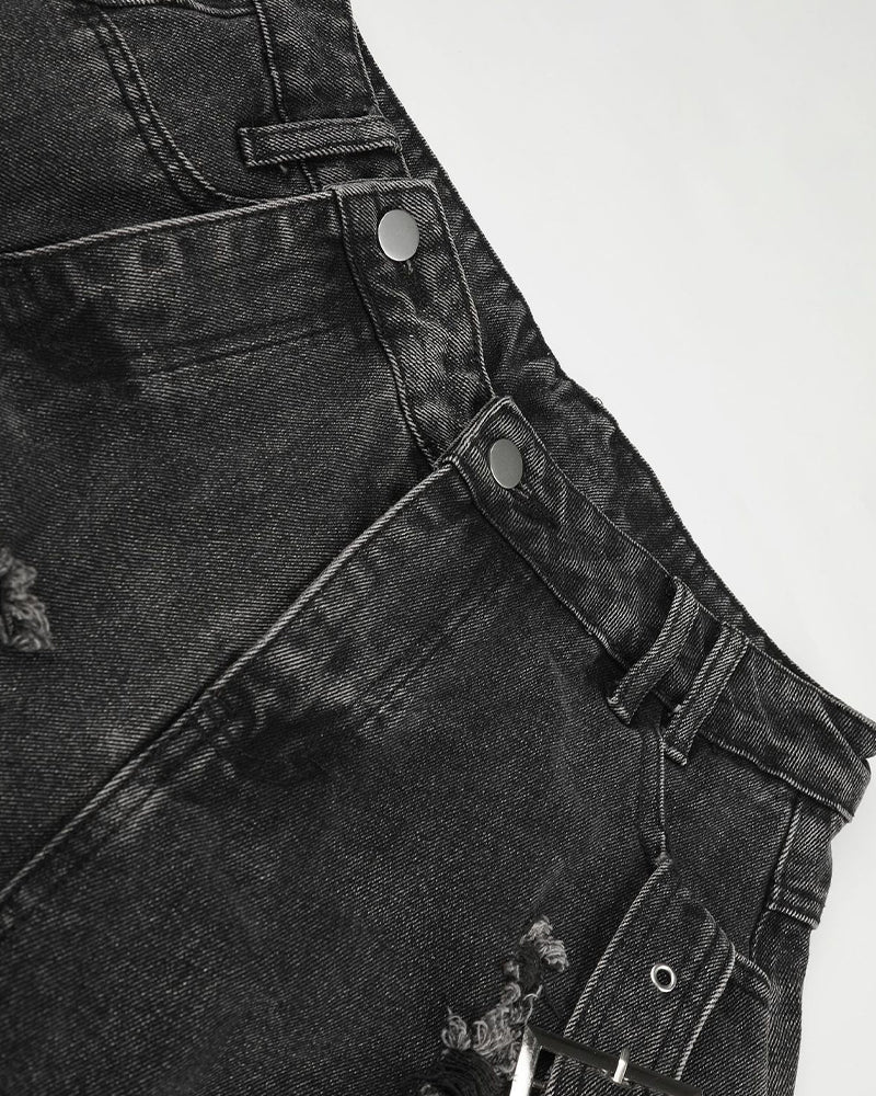 Distressed ripped shorts