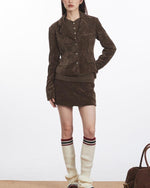 Retro woolen short jacket (women)