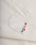 Embroidered plaid short-sleeved shirt