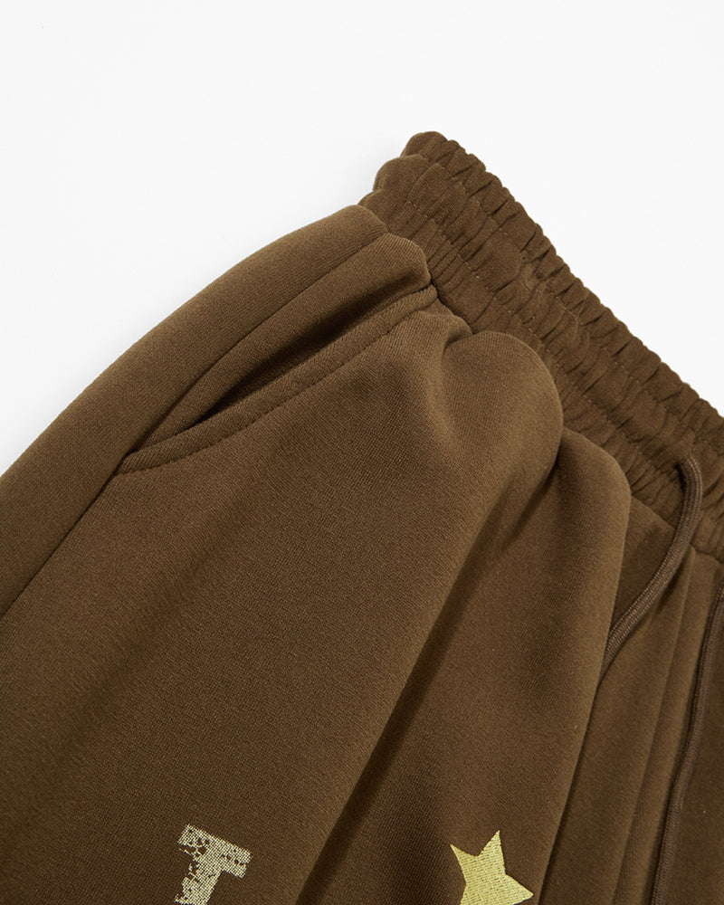 復古字母休閑褲