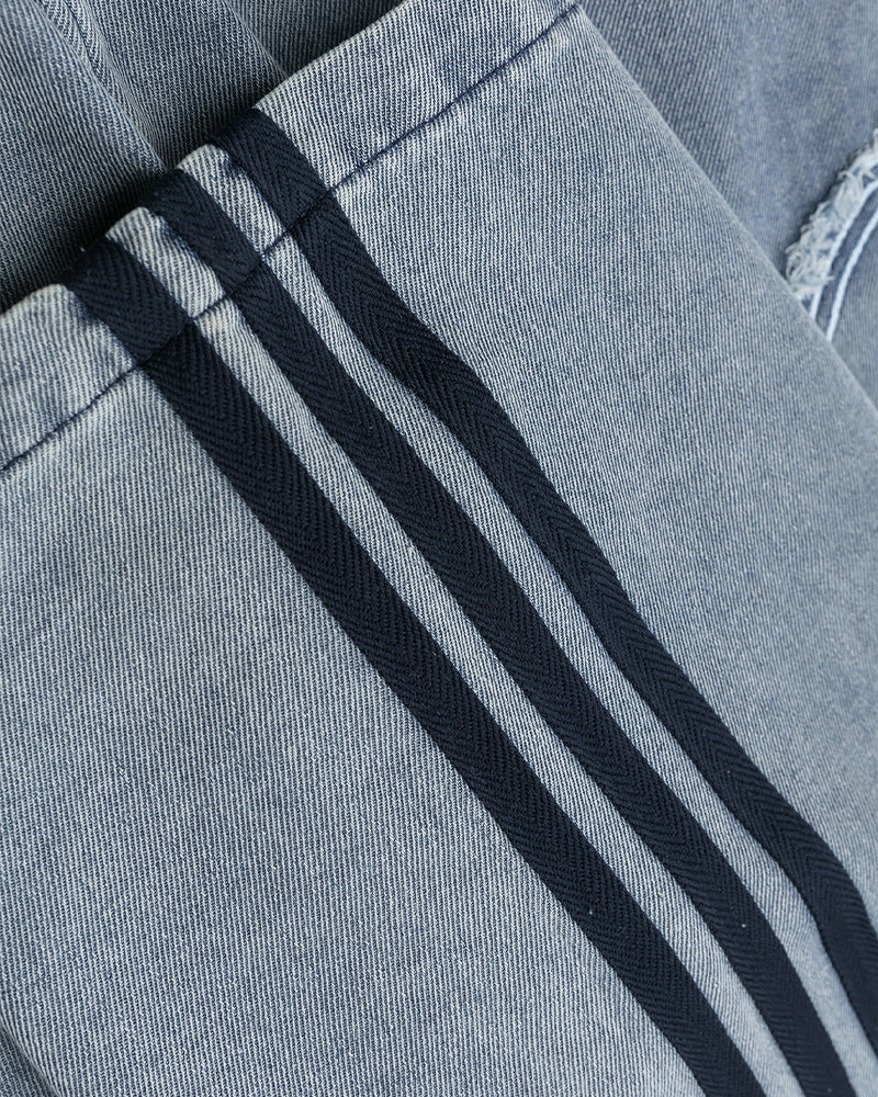Washed denim short sleeves