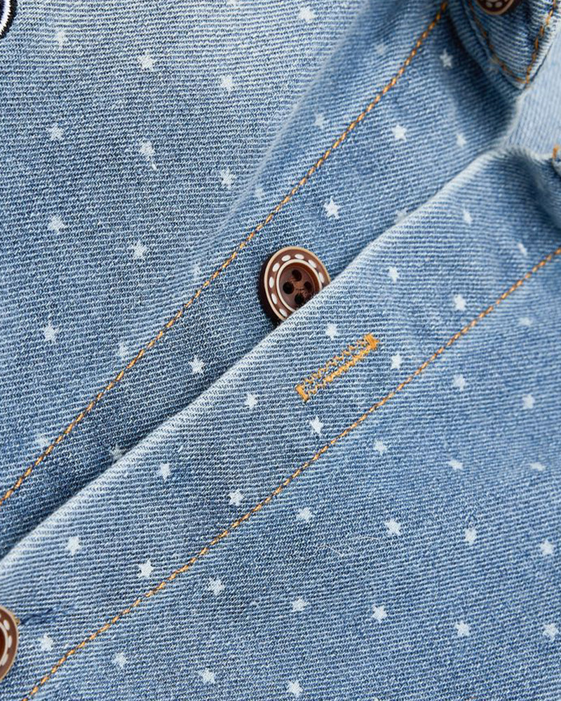 水洗波點短袖襯衫