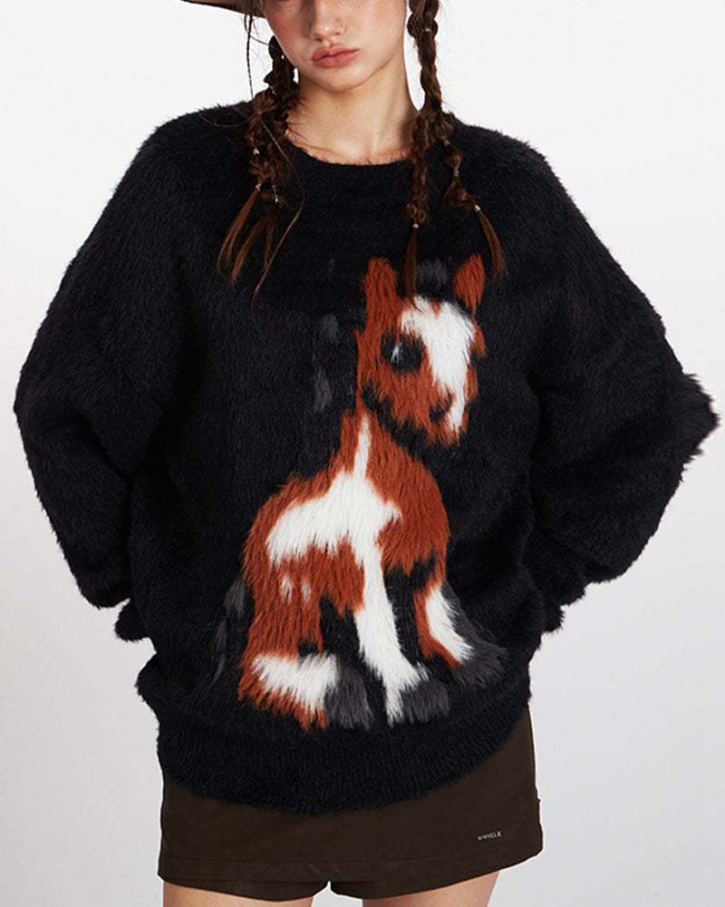 크루넥 풀오버 스웨터