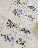 Floral embroidered long-sleeved shirt