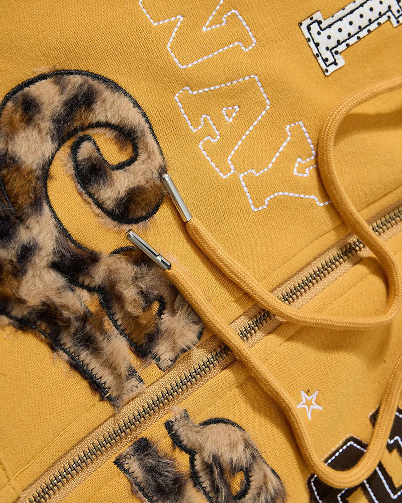 Retro leopard print hooded jacket