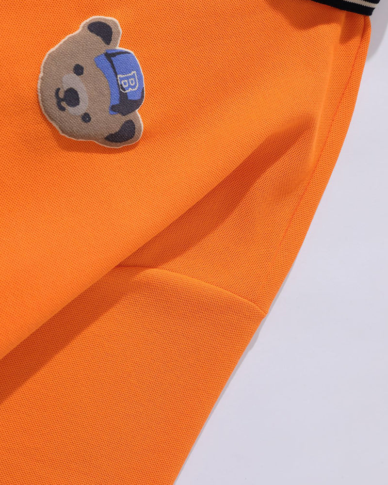 Bear print short sleeves