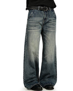 디스트레스드 스트레이트 레그 팬츠