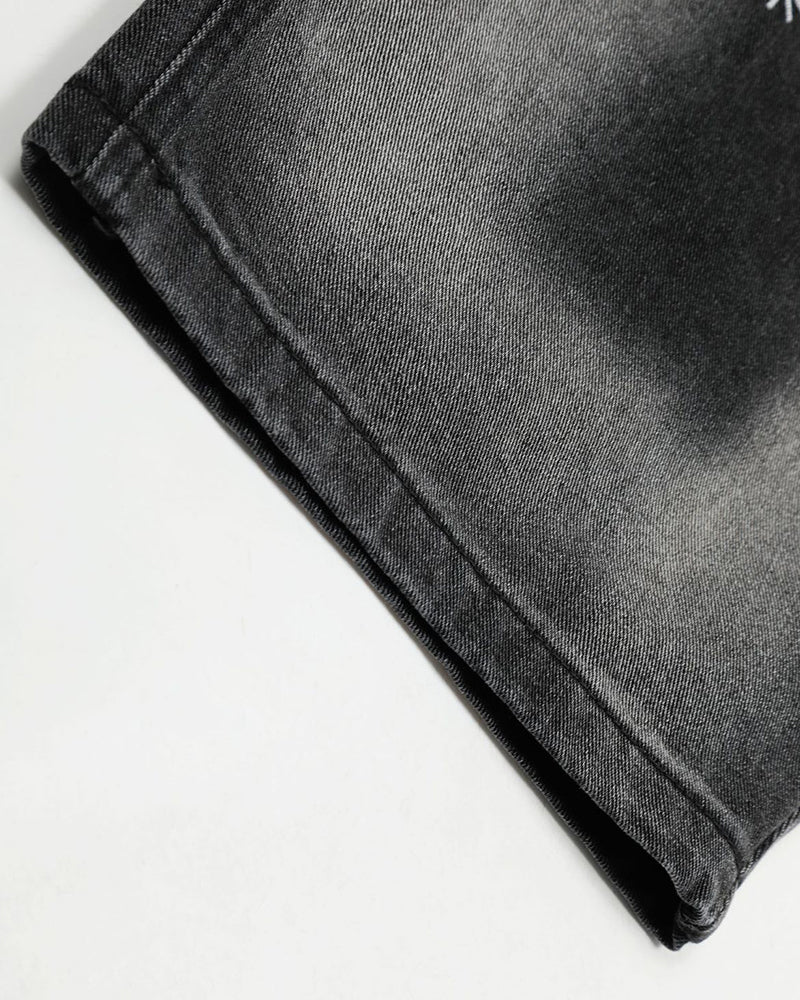 Vintage washed denim trousers