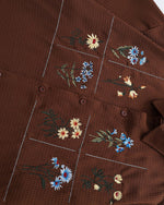 Floral embroidered short-sleeved shirt