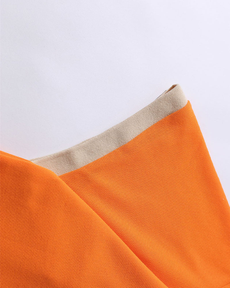Contrast color foam print short sleeves