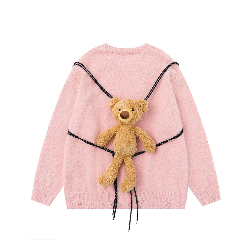 雙肩包玩偶情侶針織衫