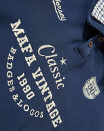 Retro collared faux two-piece sweatshirt