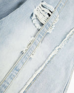Ripped and frayed jeans