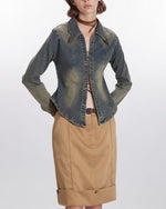 Retro denim casual shirt (women's style)