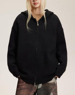 캐주얼한 헐렁한 후드 스웨터