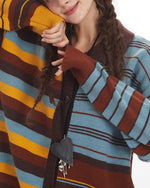 Color-blocked irregular knit cardigan