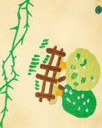 植物刺綉短袖襯衫