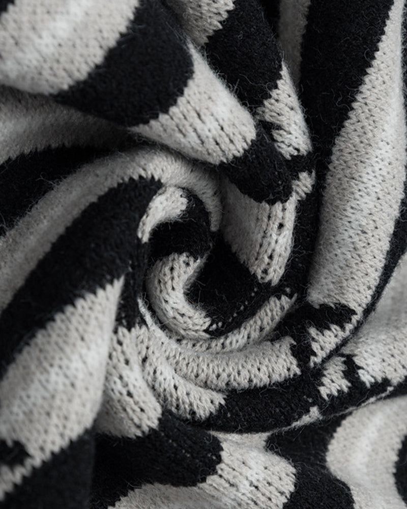 Star-striped knit sweater