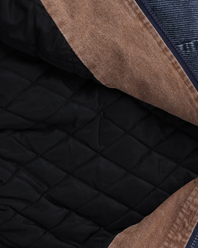 Washed distressed warm coat