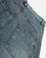Vintage Washed Cropped Denim Shorts