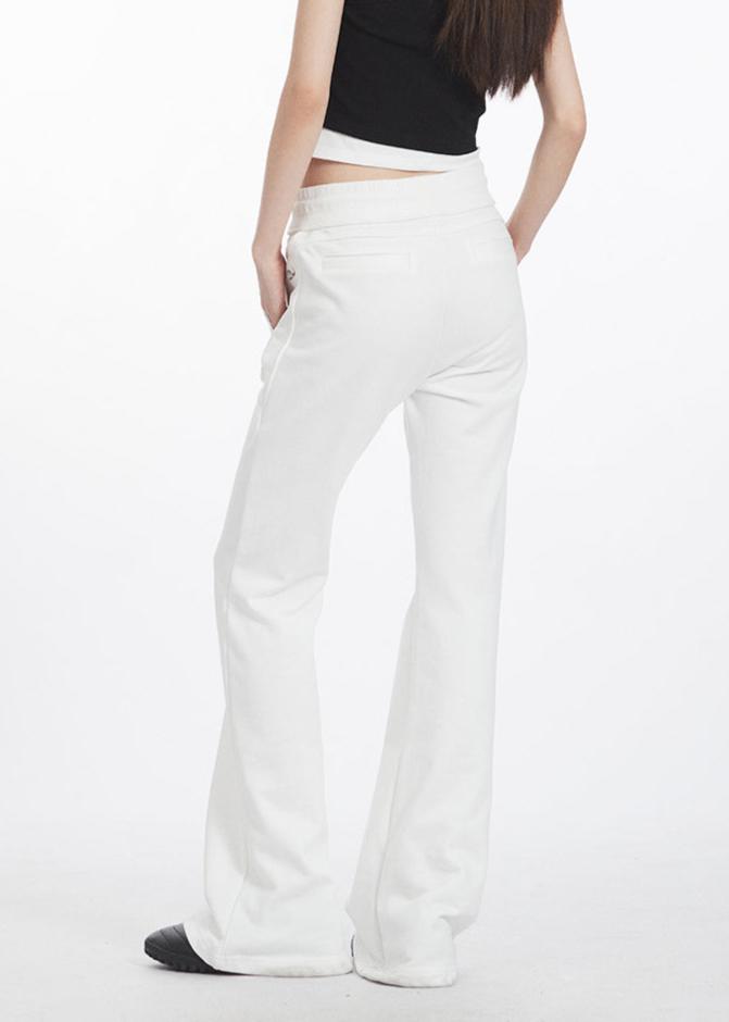 Embroidered low-rise slim fit flared trousers (women's style)