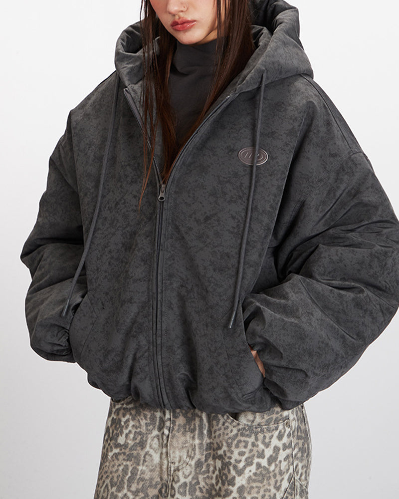 디스트레스드 후드 재킷