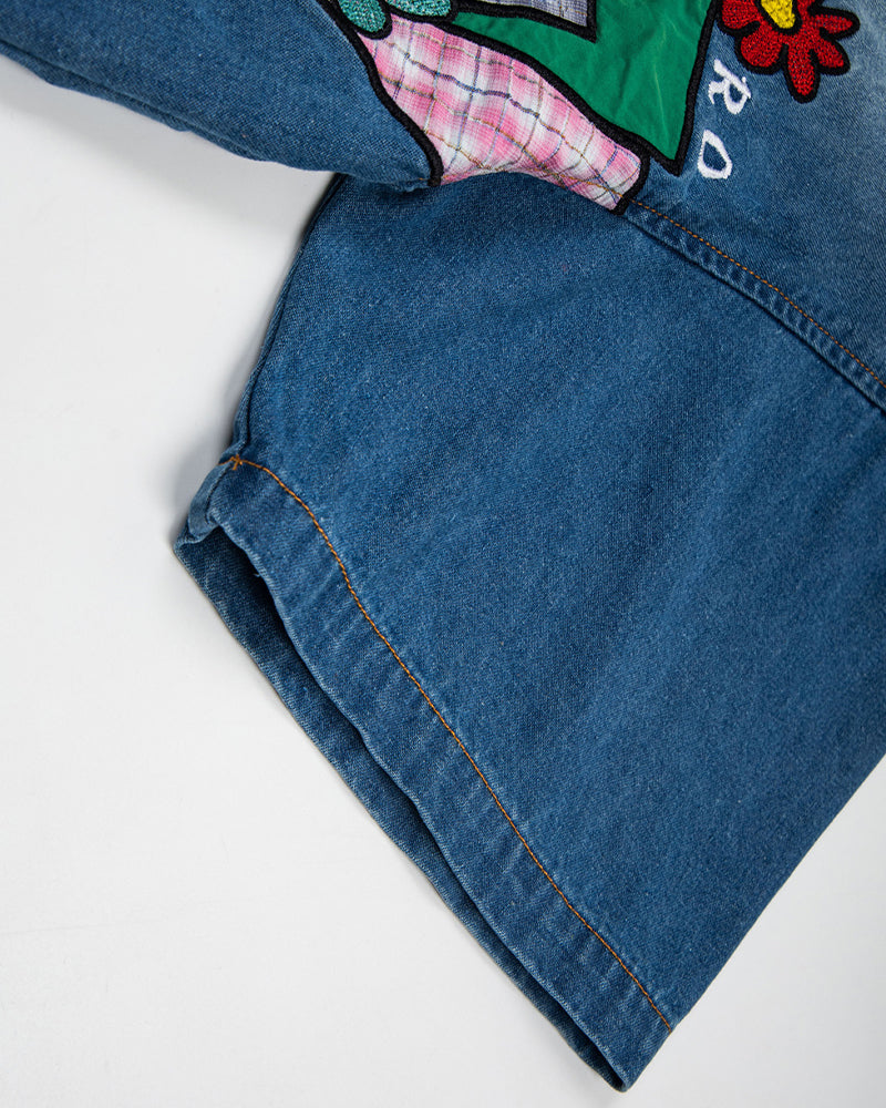 花卉貼布短袖襯衫