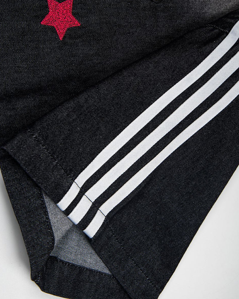 格紋做舊短袖襯衫