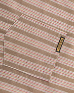 Vertical striped necklace short-sleeved shirt