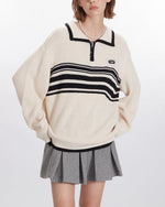 撞色百搭針織衫