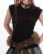 Retro slim sleeveless short sleeves