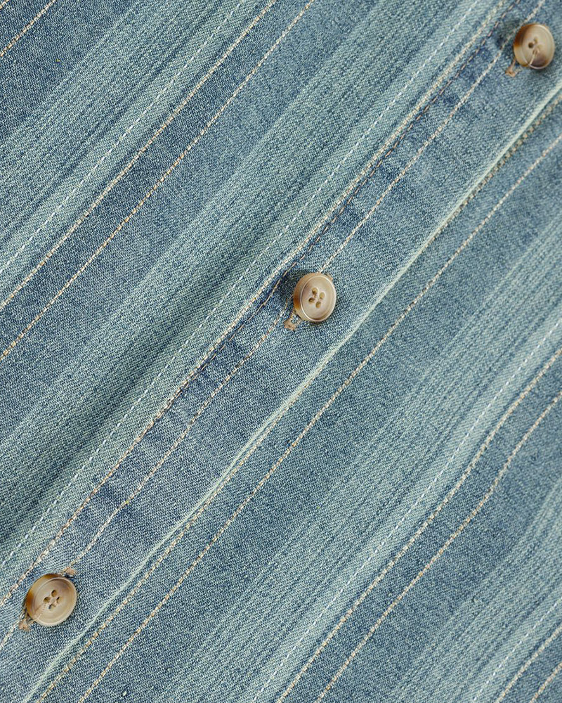 復古條紋短袖襯衫