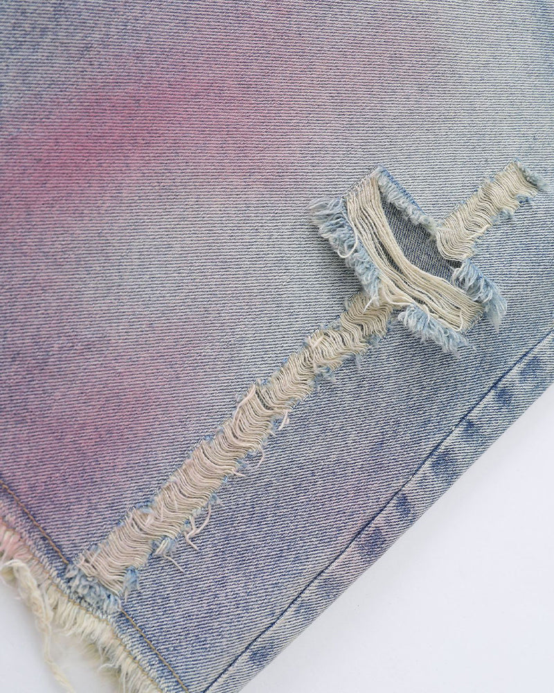 Ripped hem shorts