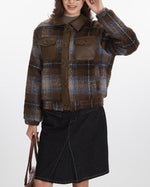 retro plaid contrast coat