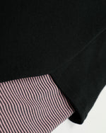 Striped patchwork fake two-piece long sleeves